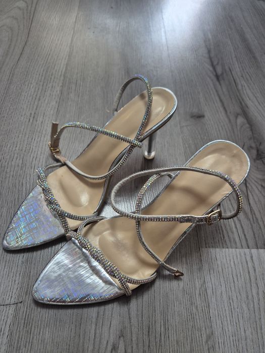 Sandale toc transparent!