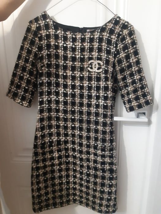 Платье букле в клетку