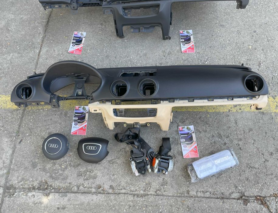 Audi A3 8v plansa bord negru / bej  - kit airbag - centuri siguranta