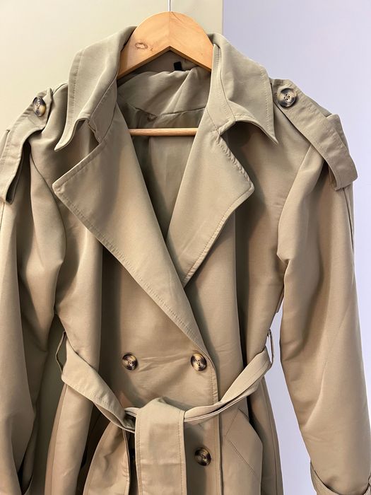 Trench nou, marimea 34, kaki deschis, supradimensionat