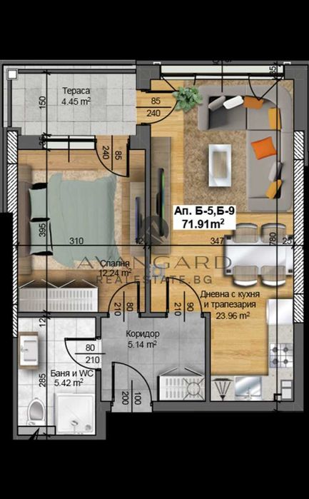 Продава се Двустаен апартамент в Пловдив, Христо Смирненски - 72 кв.м за 757 €/кв.м - Снимка #2