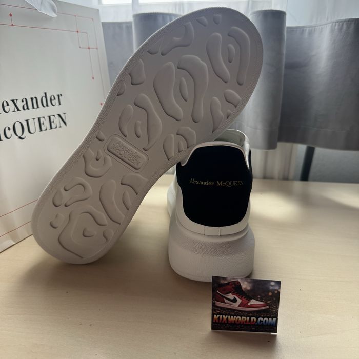 Alexander McQueen White/Black suede / Alb Negru