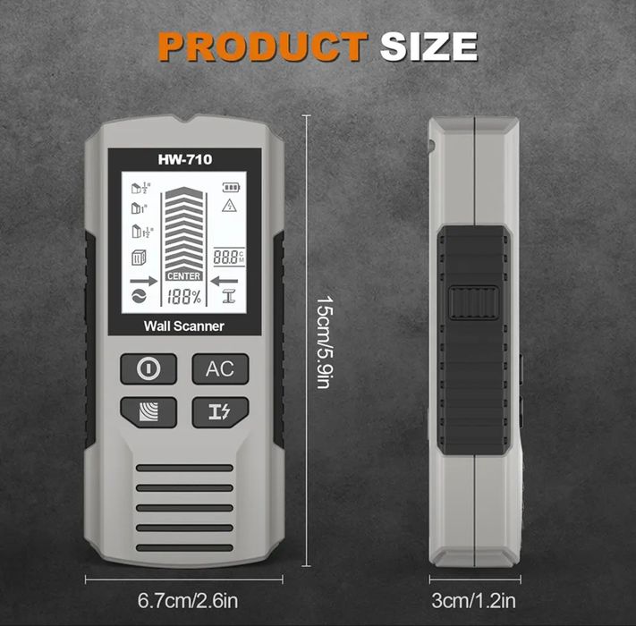 Детектор HW-710 для скрытой проводки, проводов напряжения, труб и т.д.