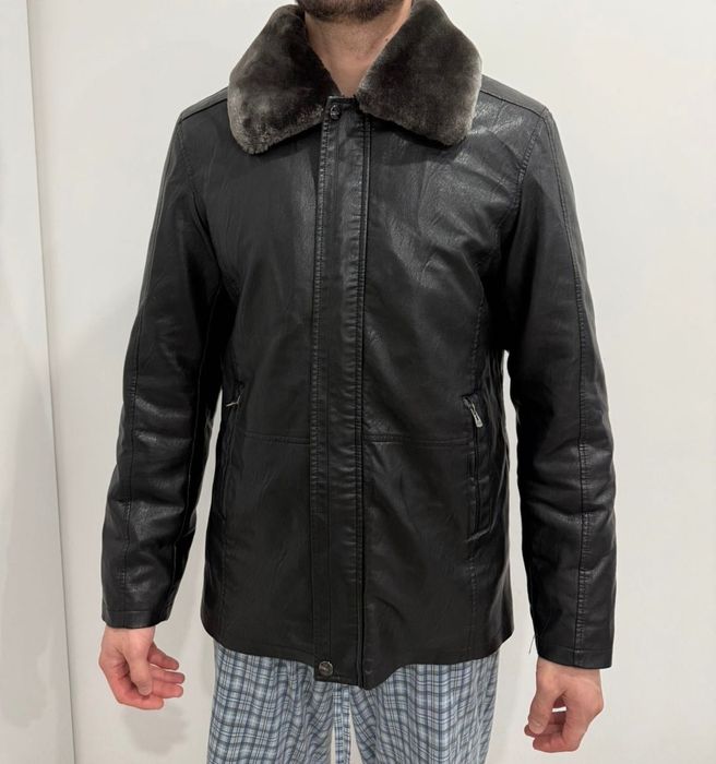 Зимний кожанка куртка