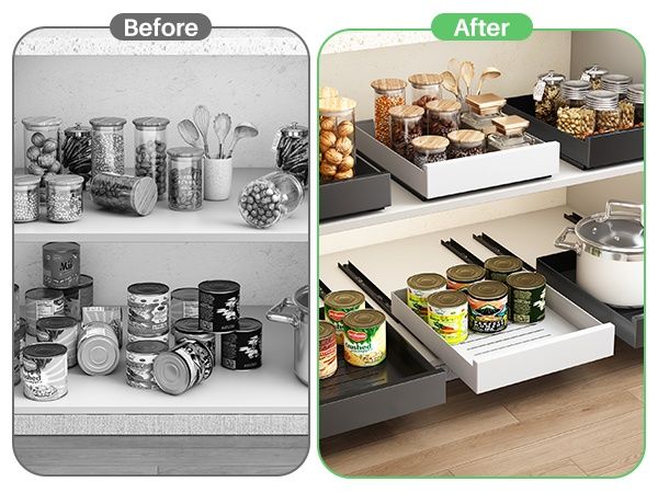 Телескопичен Органайзер за Шкаф 43x35см – Монтаж Без Пробиване, Kitsto