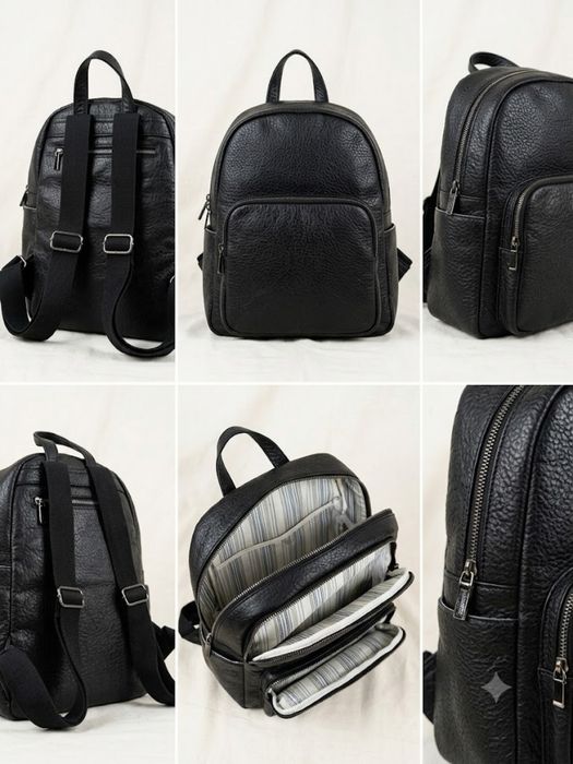 Rucsac de damă negru din piele texturată