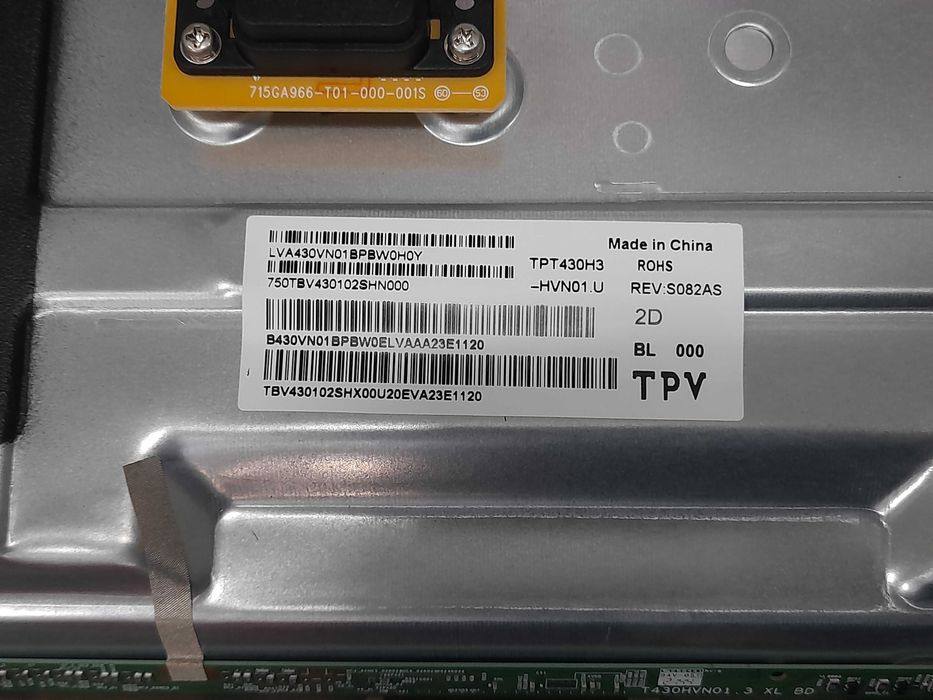 main 715GA817-C0D-001-004B, TPT430H-HVN01.U, Philips 43PFS6805/12