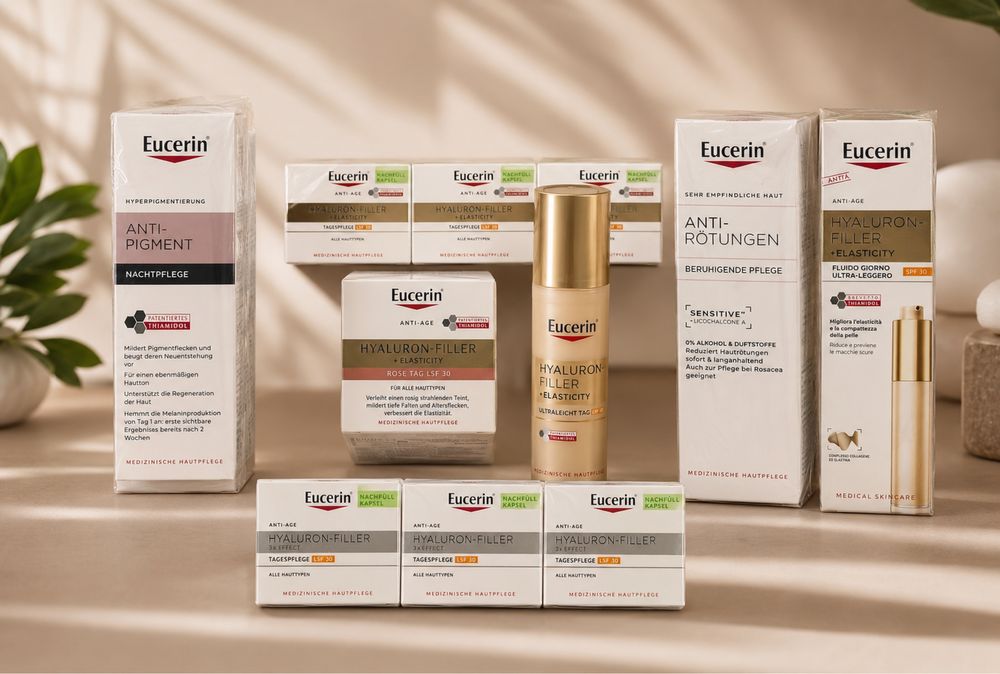 Eucerin Premium Skincare Bundle,Anti-Pigment,Hyaluron-FillerAntiRednes