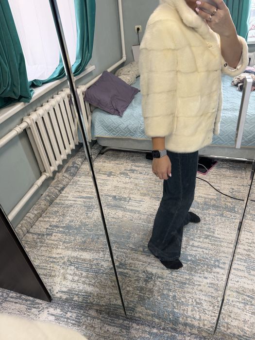 Шуба автоледи белая