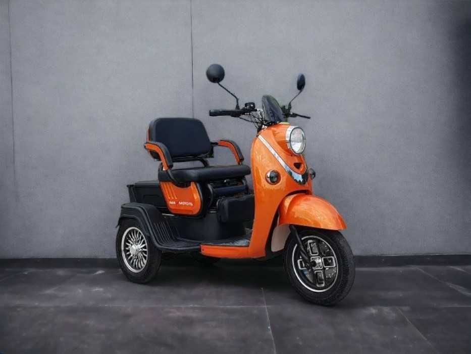ТОП ОФЕРТА Електрическа триместна триколка MaxMotors X2 1500W ORANGE