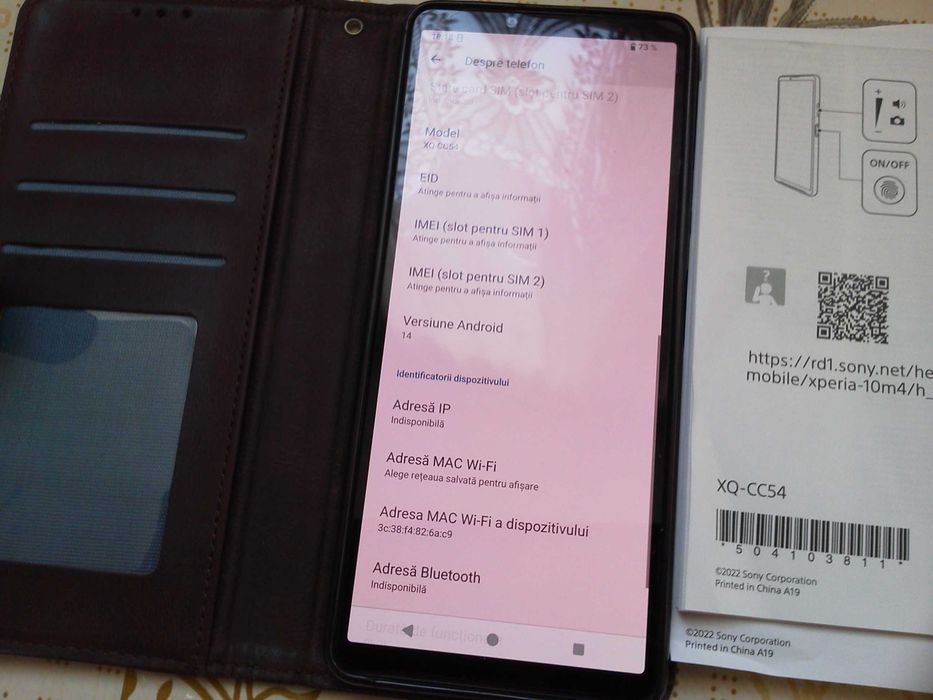 Telefon Mobil SONY XPERIA 10- IV si Husa protectie din piele.