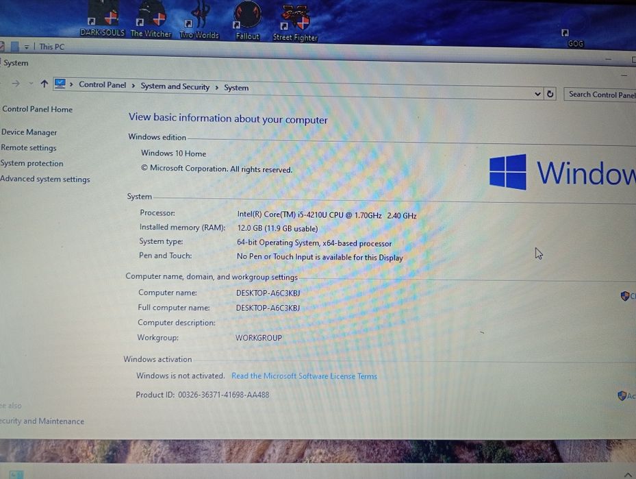 Vând laptop Acer Aspire i5 , 12gb ram