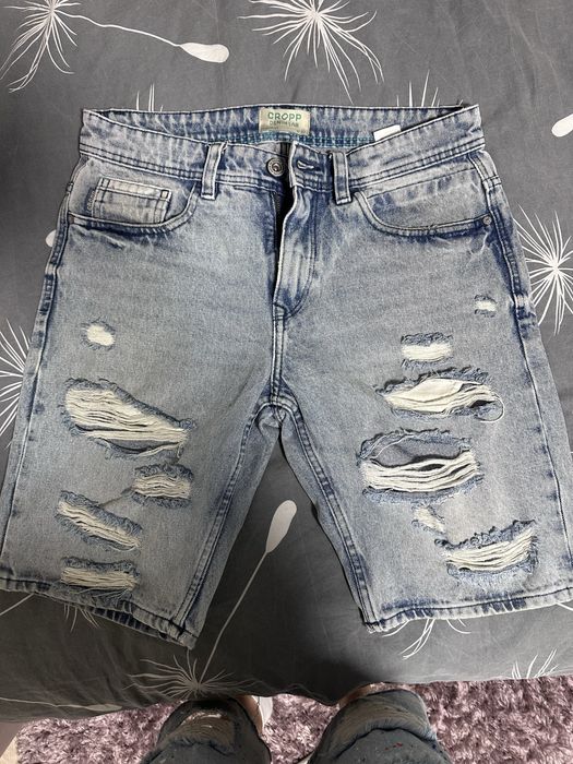 Къси дънкови панталони pull and bear, crop