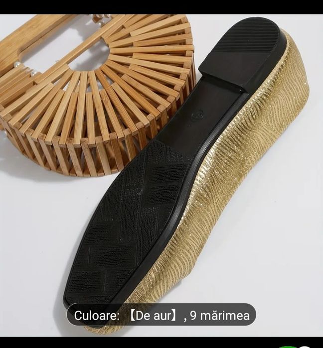 Balerini aurii noi 26,5 cm interior