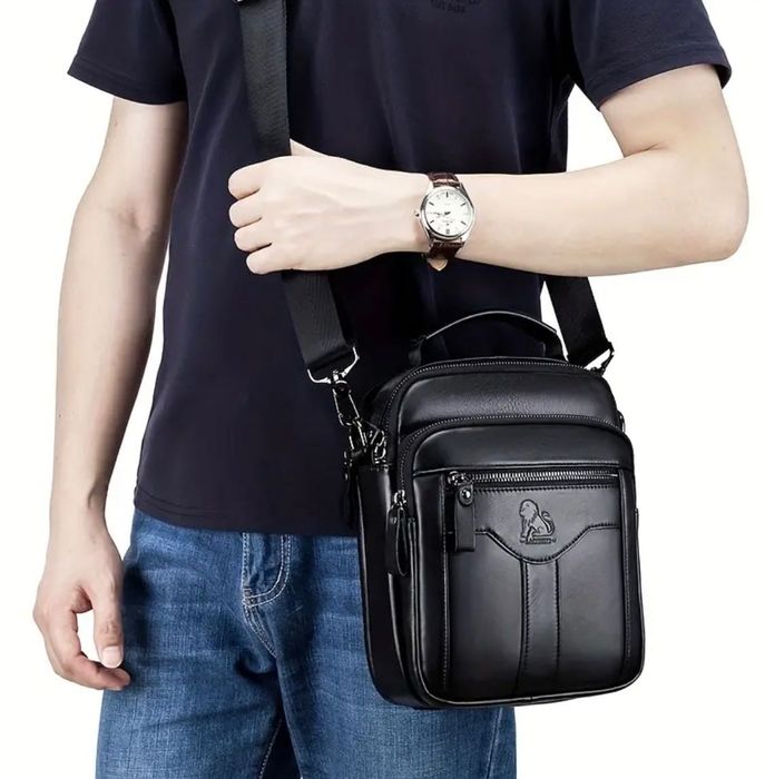 Мъжка бутикова чанта с дръжка /Кафява премиум естест. кожа -7%Промоция