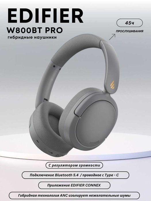 Наушники с активным шумоподавлением W800BT Pro - 1 год гарантии