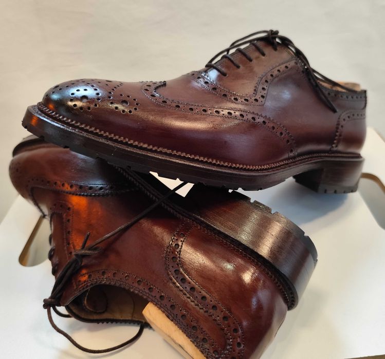 Pantofi oxford 41 41.5 de lux Cordwainer NOI brogue piele naturala