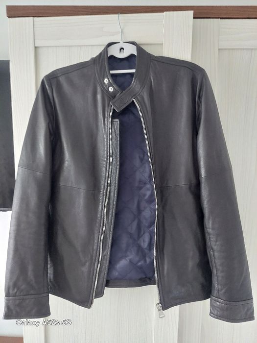 Geacă primăvară neagră din piele naturala mărimea S