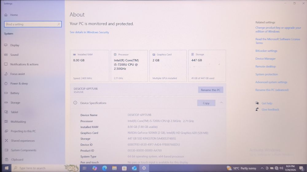 Laptop Asus X541UVK 15,6 FHD/i5-7200u/8GB/SSD 512 GB Nvisdia 920MX 2GB !