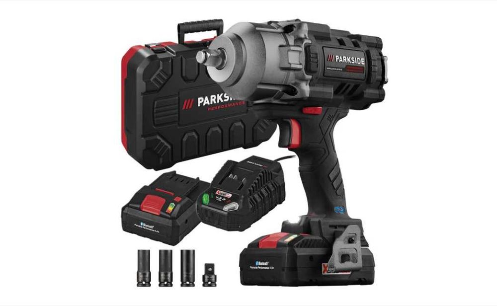 Нов ударен гайковерт Parkside 1900 Nm, с 4Ah батерия и зарядно, с гаранция