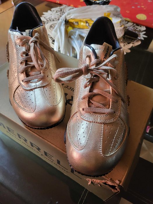 REDUS Adidasi piele naturala MERRELL, auriu cu negru, marimea 42