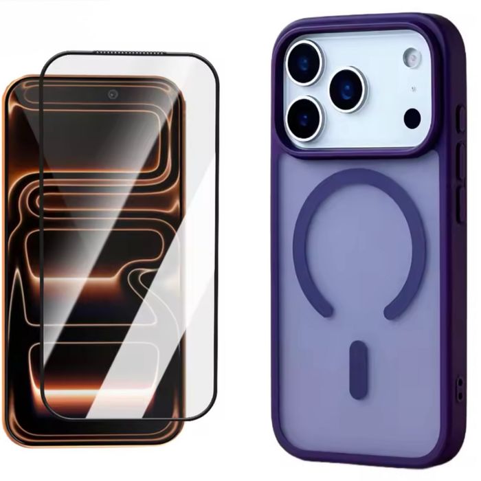 IPHONE 17 17 AIR 17 PRO 17 PRO MAX - Husa Magsafe Mata + Folie Sticla