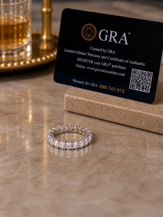 Inel Eternity Moissanite 1.0 CT VVS1 Argint S925 – Certificat GRA