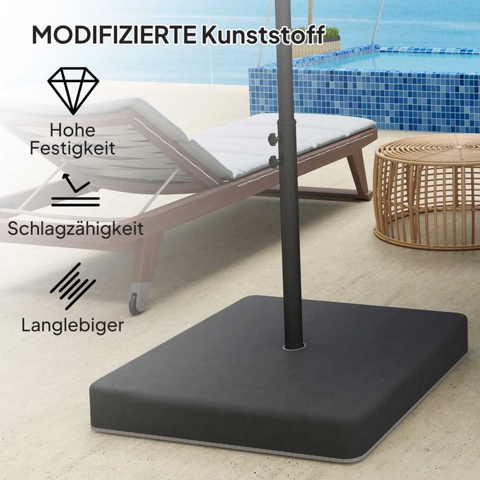 Outsunny тежести за чадъри, водоустойчиви, пълними с пясък, пластмасови, 89Д x 89Ш x 10.5В см