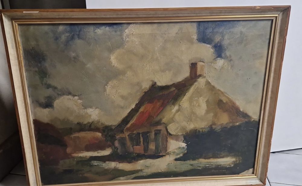 Различни стари картини пейзаж, къща