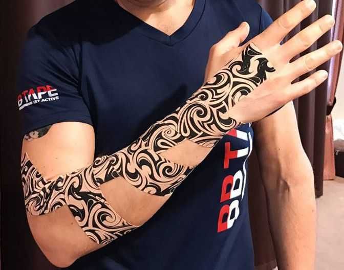 Кинезио тейп лента BBTape™ 5см × 5м тату телесен (Южна Корея)