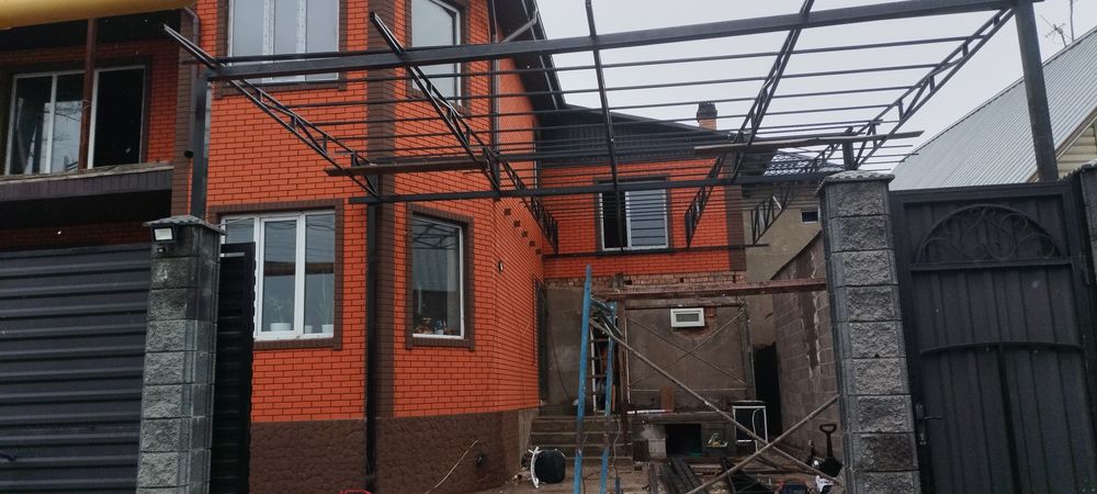 Навес, решетка, лестница