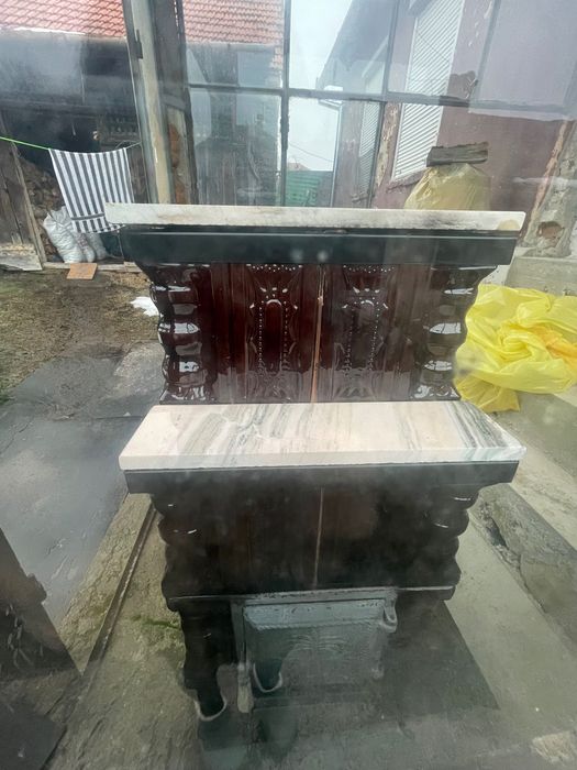 Soba teracotă , boiler inox + focar