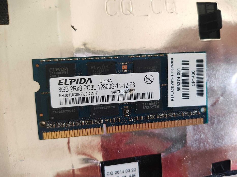 8 GB DDR3L RAM за лаптоп 1600MHz PC3L-12800S Elpida