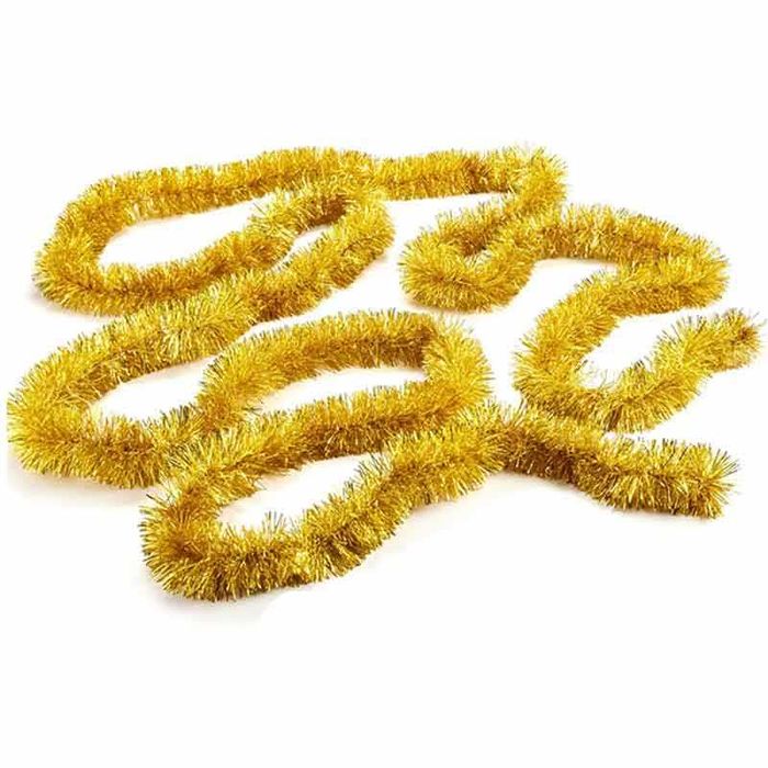 Коледна златиста дълга гирлянда 6 м, лесно декориране