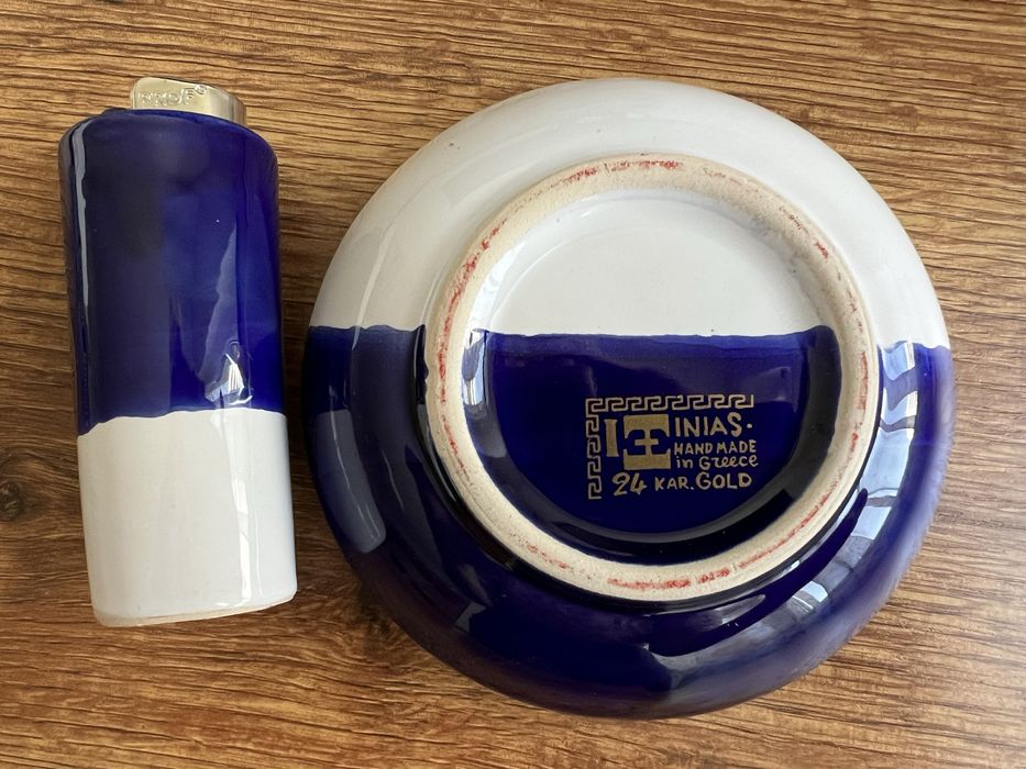 Пепелник и чашка за запалка от Гърция, ръчна изработка