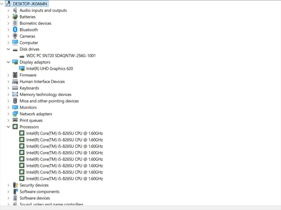 Лаптоп Lenovo ThinkPad L390 - 13.3" - i5-8265U 1.6GHz/8GB RAM/SSD256GB