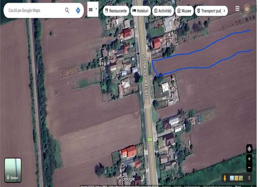 Teren intravilan in Filipesti la E85, cu deschidere de 19,6 m