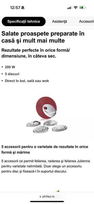 Vand aparat de preparat salate Philips HR1387