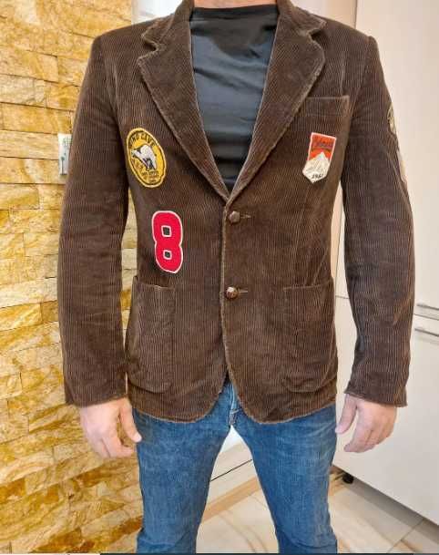 Мъжко сако REPLAY, кафяво памучно, размер L