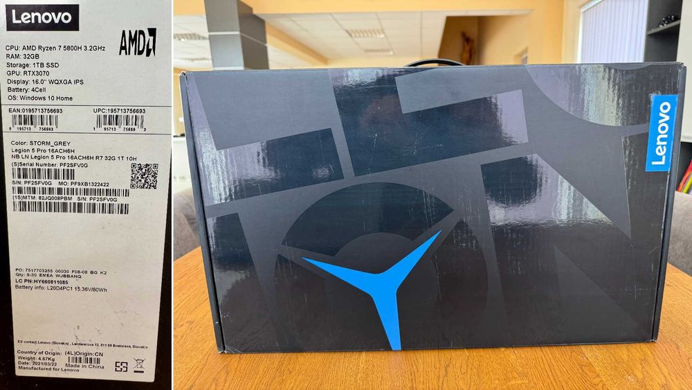 RTX 3070 8GB/Ryzen 7 5800H/32GB RAM/1TB NVME/16 165hz/Lenovo Legio 5 Pro