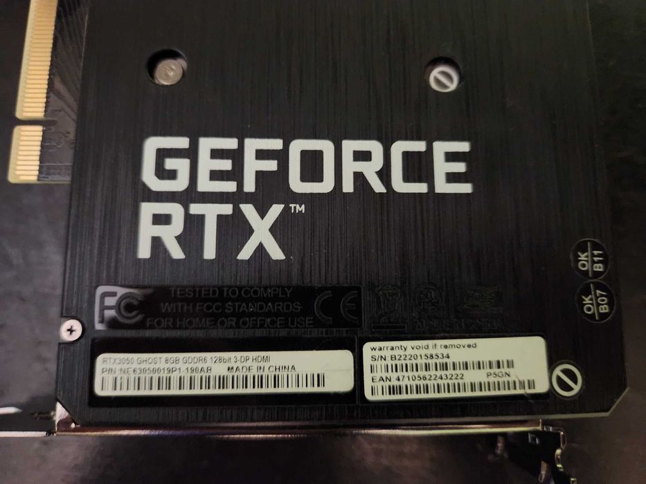Видеокарта Gainward - GeForce RTX 3050 Ghost, GDDR6, 8GB