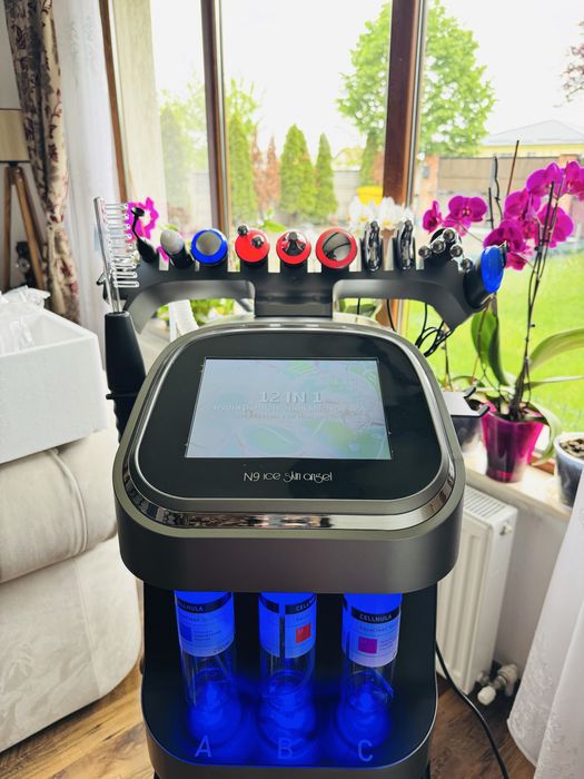 Noua, Sigilata! Factura & Garantie! Combina Hidrafacial 12 FUNCTII, masca led, radiofrecventa, spatula ultrasonica, hidrafacial