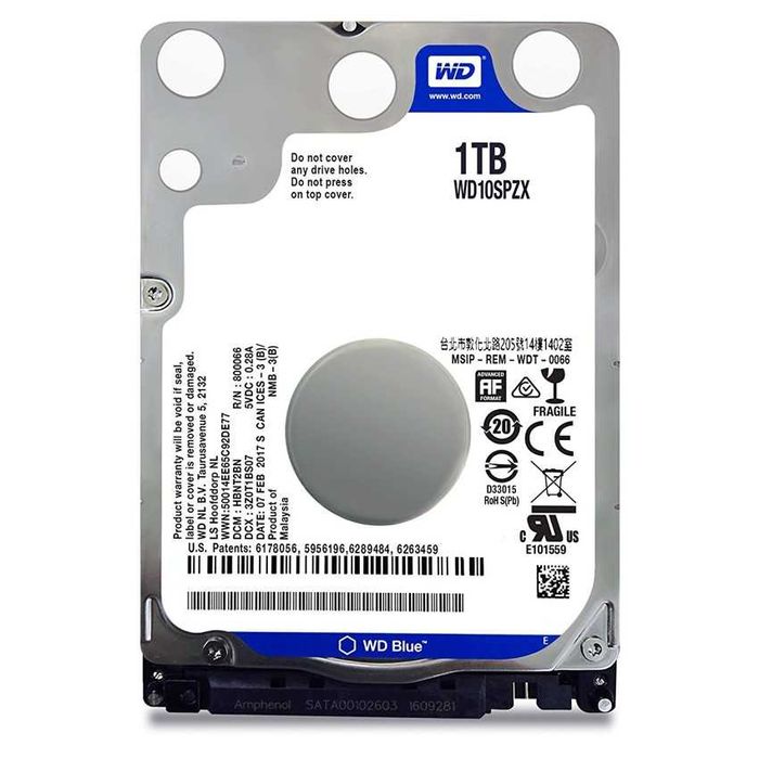 Hard disk на 1Tb WD blue + бокс для харда с чехлом  2.5"