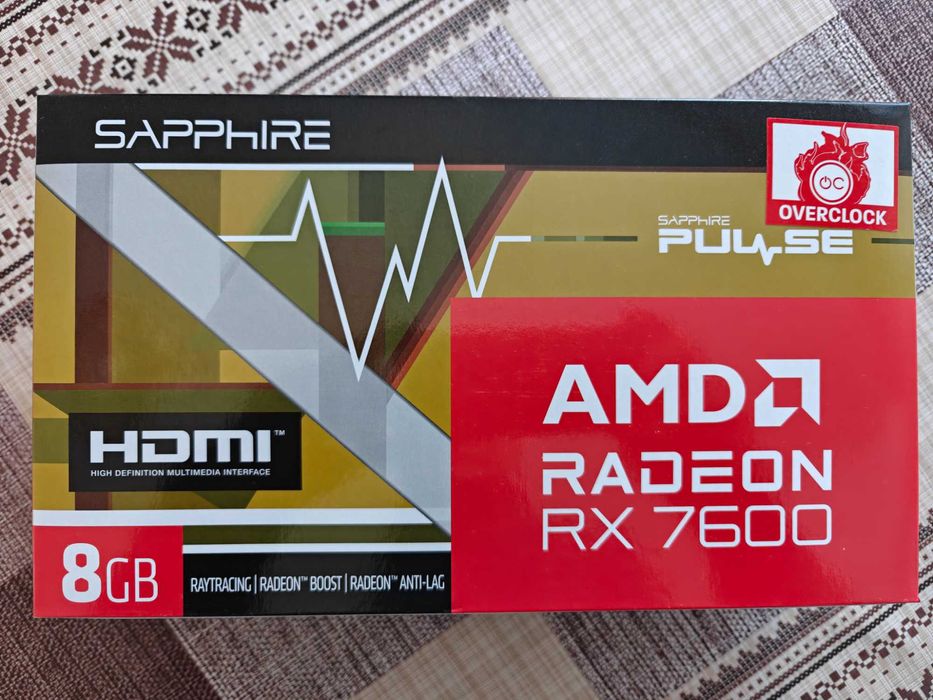 Видеокарта Sapphire Radeon RX 7600 Pulse 8GB