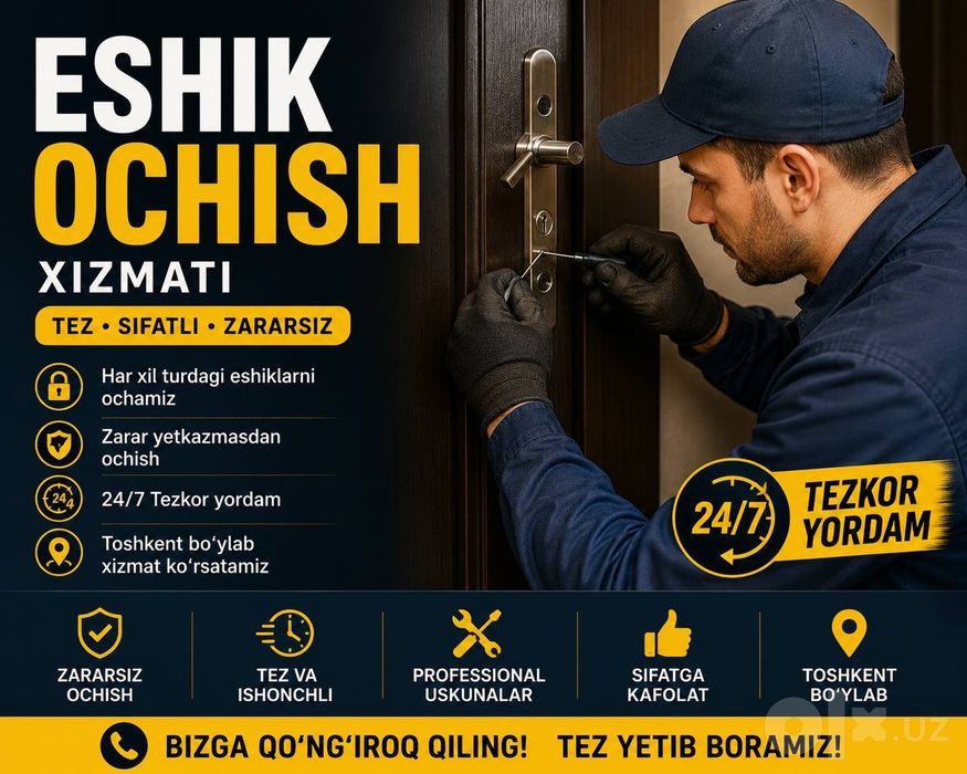 Eshik ochish tamirlash ustanovka xizmati