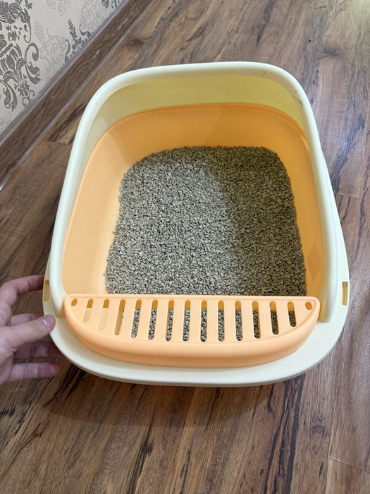 Вязаный лежак для кота+лоток