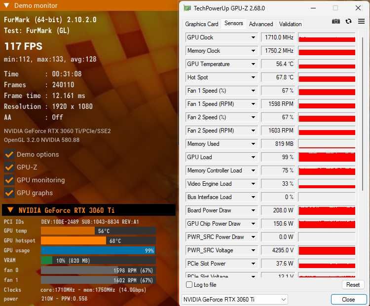 Видеокарта ASUS ROG STRIX RTX 3060 Ti