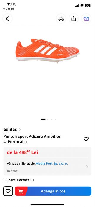 Pantofi atletism Adidas Adizero ambition 4 marimea 44 si 2/3