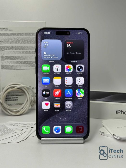 iPhone 15 Pro MAX, 256GB, Black Titanium, КАТО НОВ, 1г. ГАРАНЦИЯ!