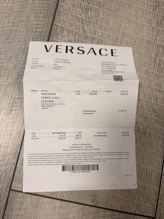 Versace squalo 44